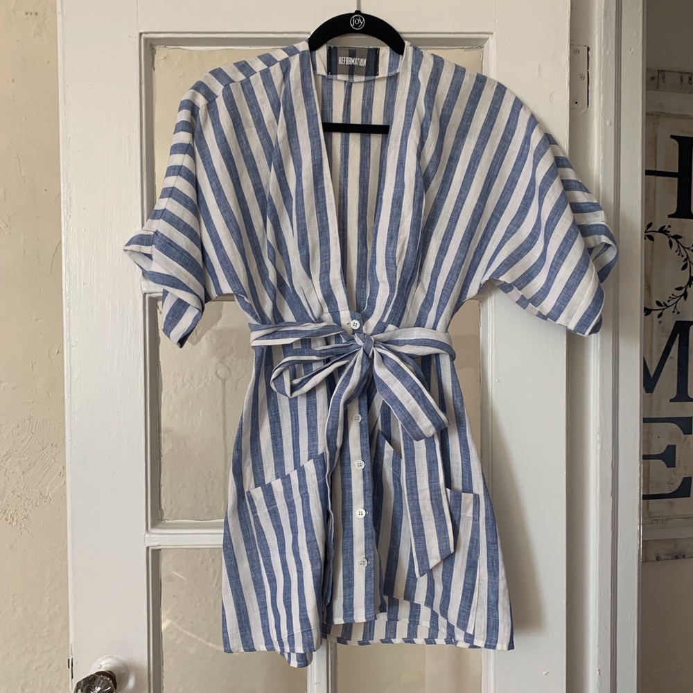 REFORMATION - LINEN BUTTON DRESS